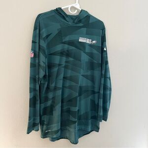 Philadelphia Eagles NFL Hooded Shirt Men’s L Green Long Sleeve Lightweight